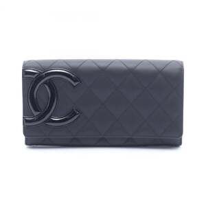 CHANEL Authentic Black Leather Wallet